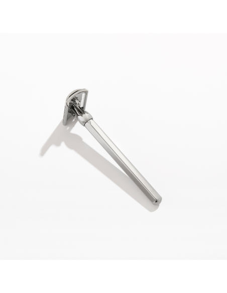 Solid Hexagonal Safety Razor with Ruthenium finish