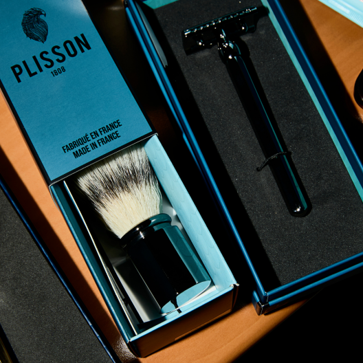 Octagonal Shaving Brush 'White High Mountain' - Plisson 1808