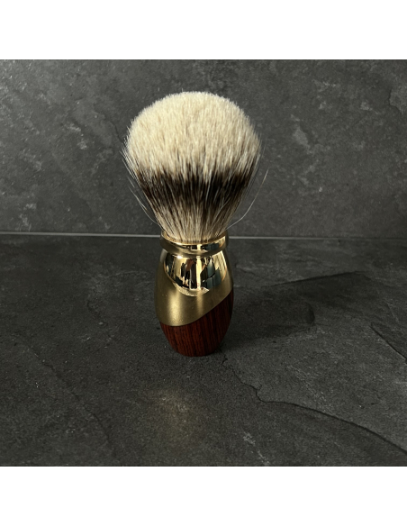 Shaving brush in rosewood and brass Gold - Plisson 1808