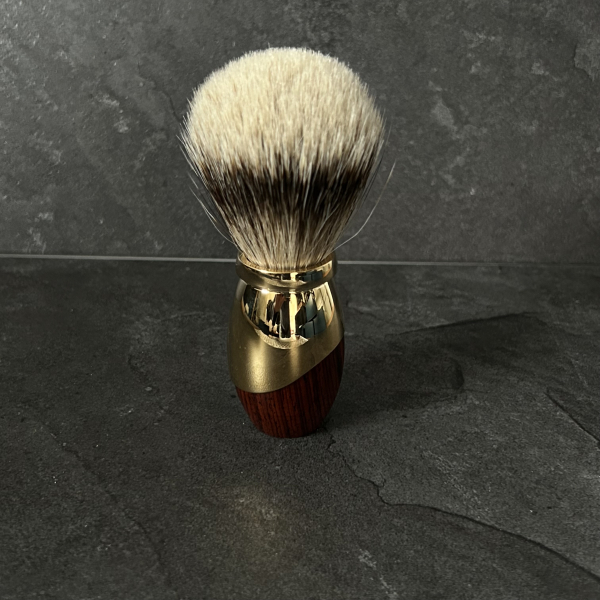 Shaving brush in rosewood and brass Gold - Plisson 1808