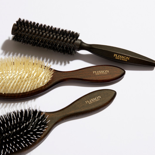 Brosse à cheveux pneumatique, poil de sanglier et picots nylon - Plisson 1808