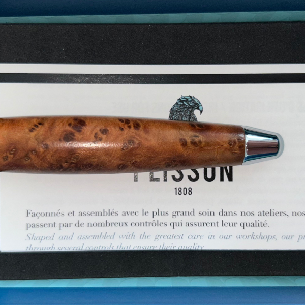 Thuja wood and chrome finish Mach3 razor - Plisson 1808