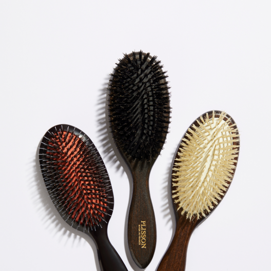 Brosse à cheveux pur poils de sanglier et picots nylon - Plisson 1808