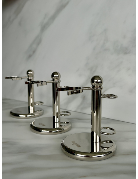 Shaving brush and razor holder in solid brass - Plisson 1808