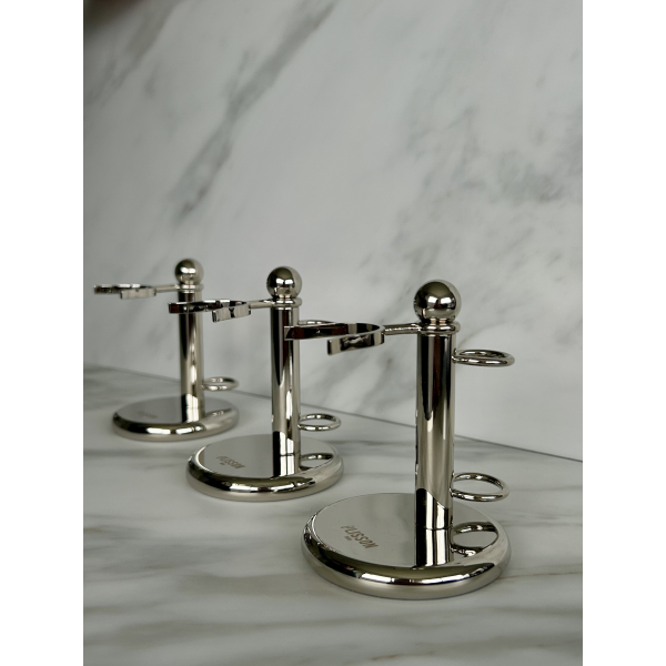 Shaving brush and razor holder in solid brass - Plisson 1808