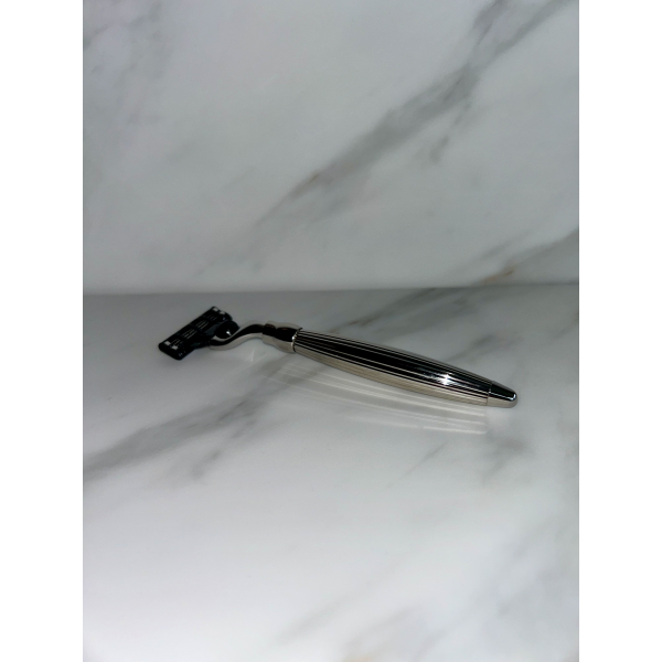 Godron Mach3 Solid Razor Palladium Finish - Plisson 1808