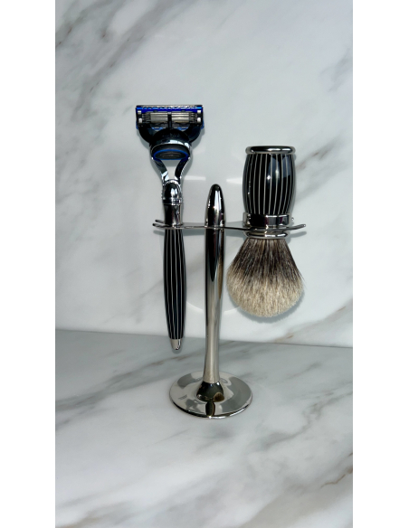 Retro Lacquered Fusion Chrome Finish Gift Set - Plisson 1808