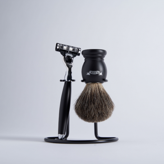3-piece black beechwood shaving set - Plisson 1808