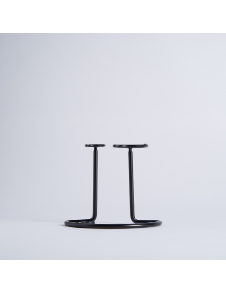 soporte de acero negro para cepillo de afeitar y navaja de afeitar