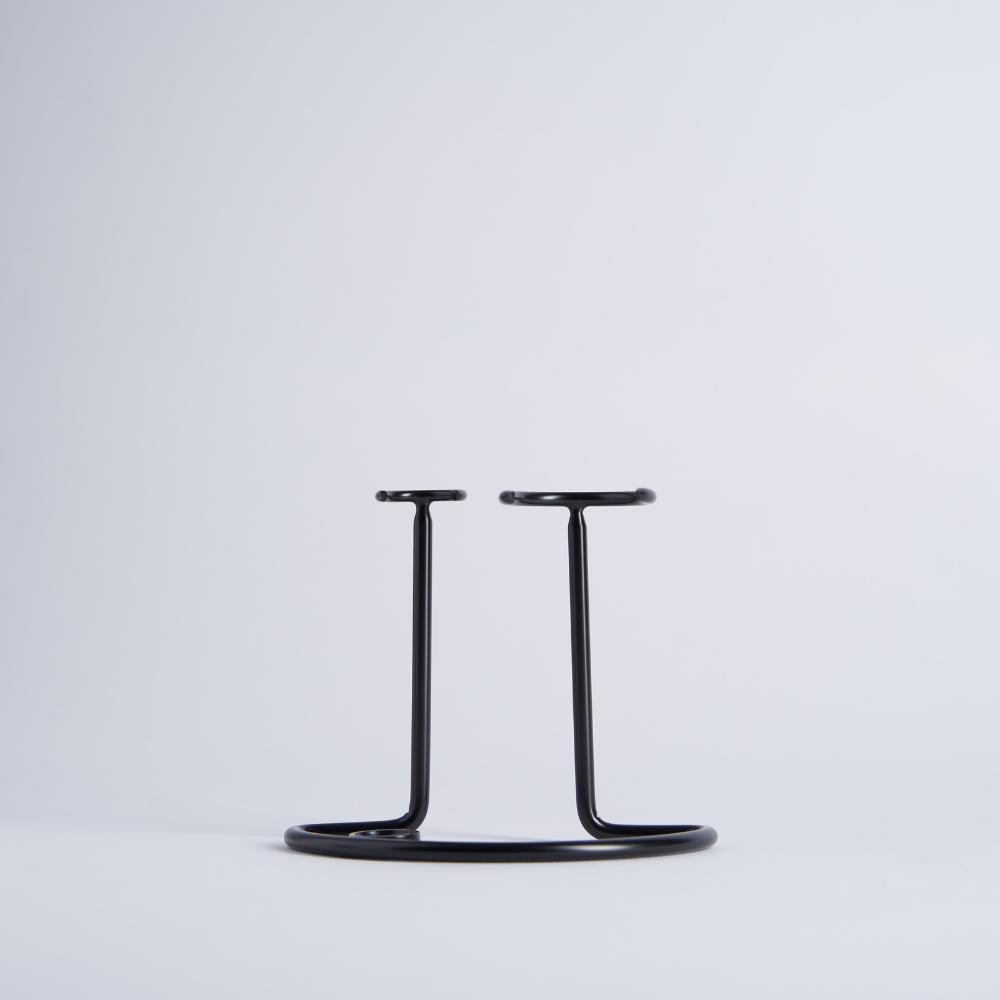 soporte de acero negro para cepillo de afeitar y navaja de afeitar