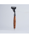 Mach3 Classic Razor in Heather Wood and Chrome Finish - Plisson 1808