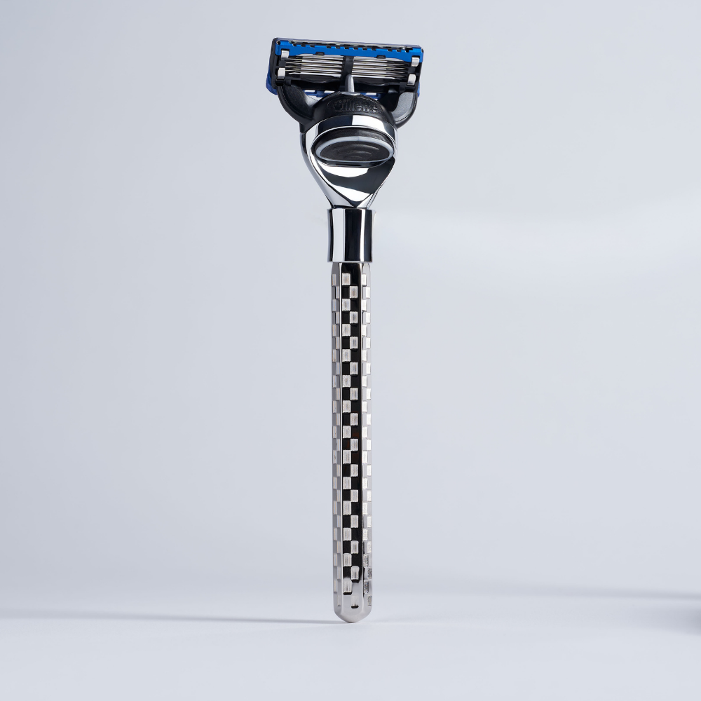 Massives Sechskant-Rasiermesser Fusion mit Palladium-Finish - Fliesenmuster