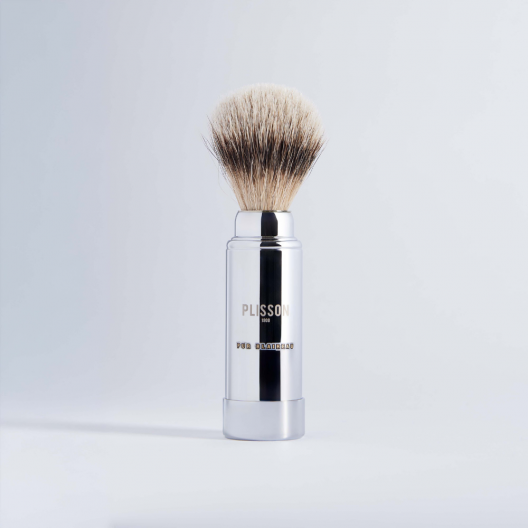 Brote de afeitar de viaje acabado cromo – Plisson 1808