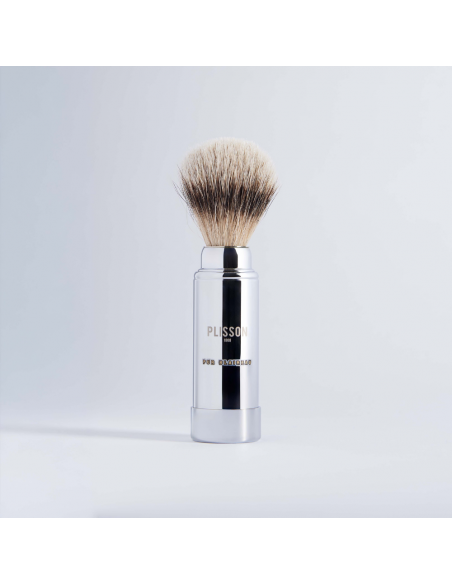 Brote de afeitar de viaje acabado cromo – Plisson 1808