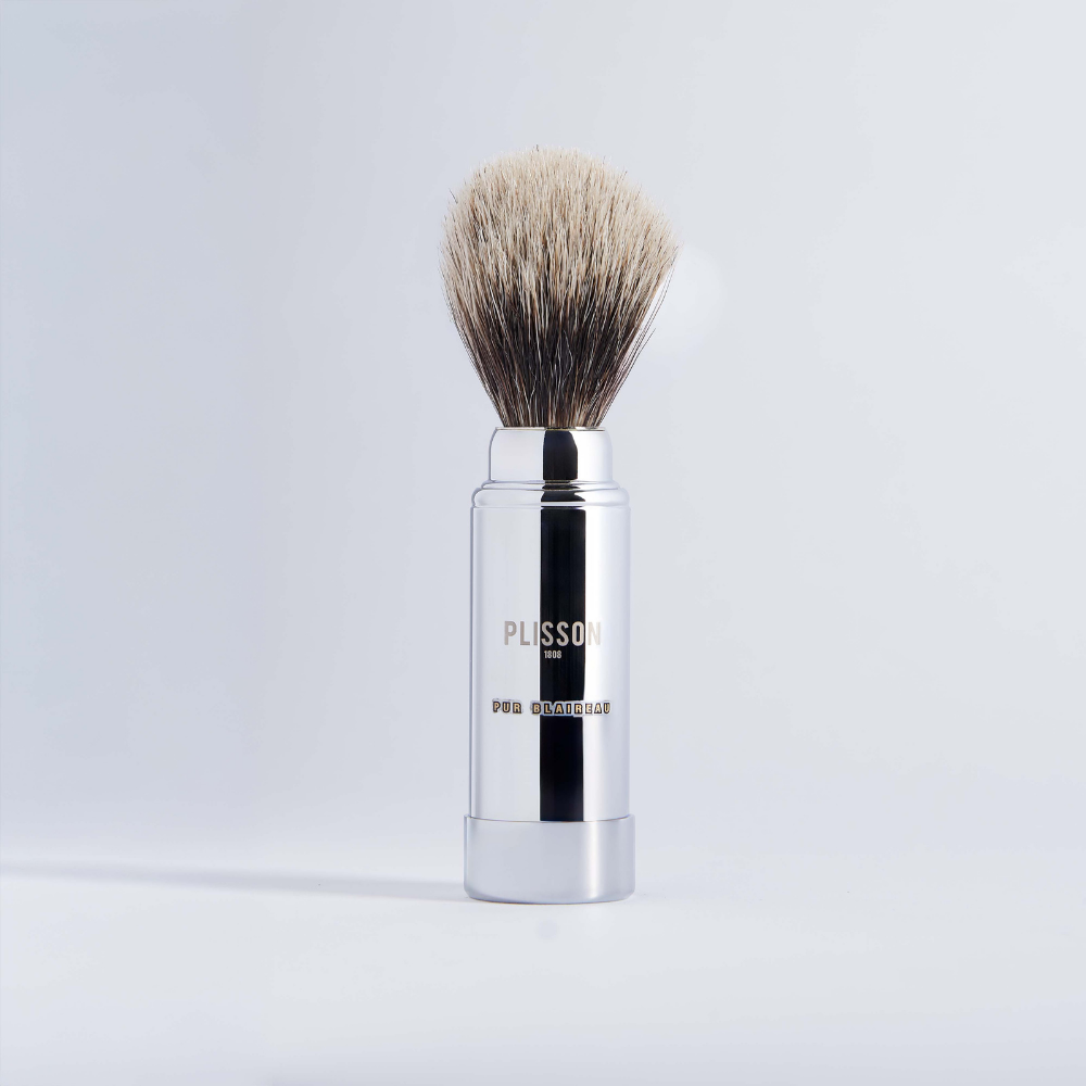Chrome Travel Shaving Brush – Plisson 1808