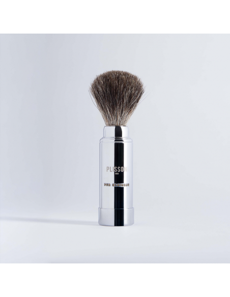 Brote de afeitar de viaje acabado cromo – Plisson 1808