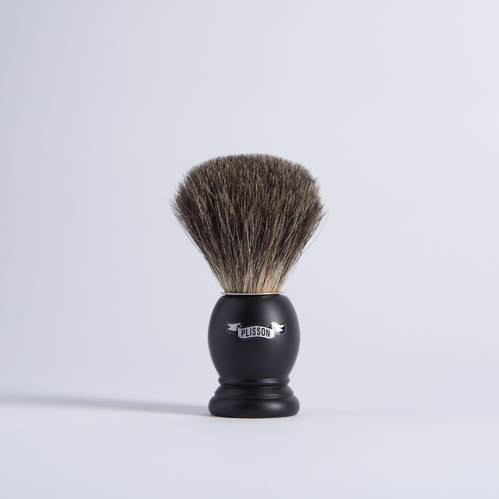 Shaving Brush Pure Grey Black Beech - Plisson 1808