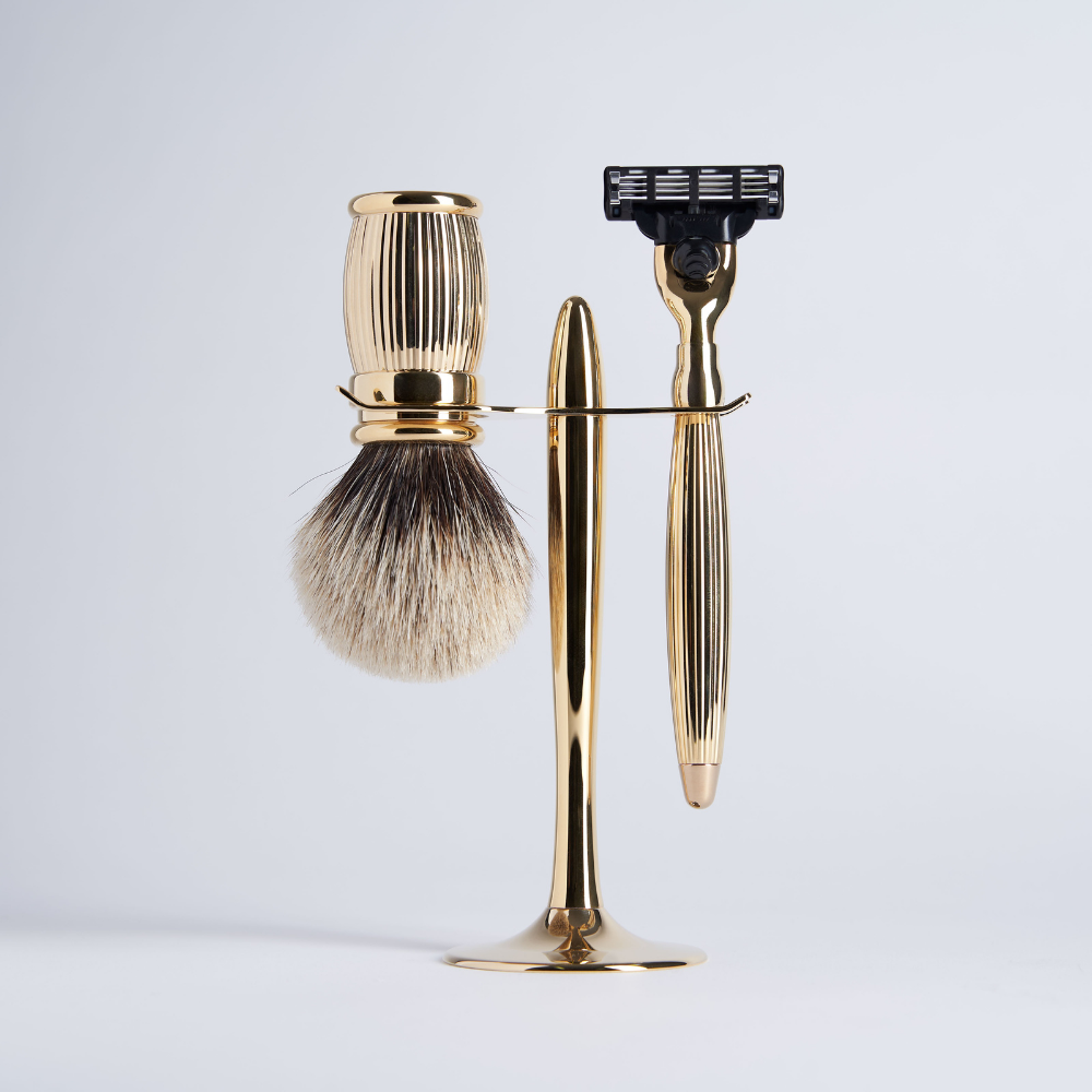 Prestige-Rasierset 3-teilig mit 24-Karat-Gold-Finish – Plisson 1808