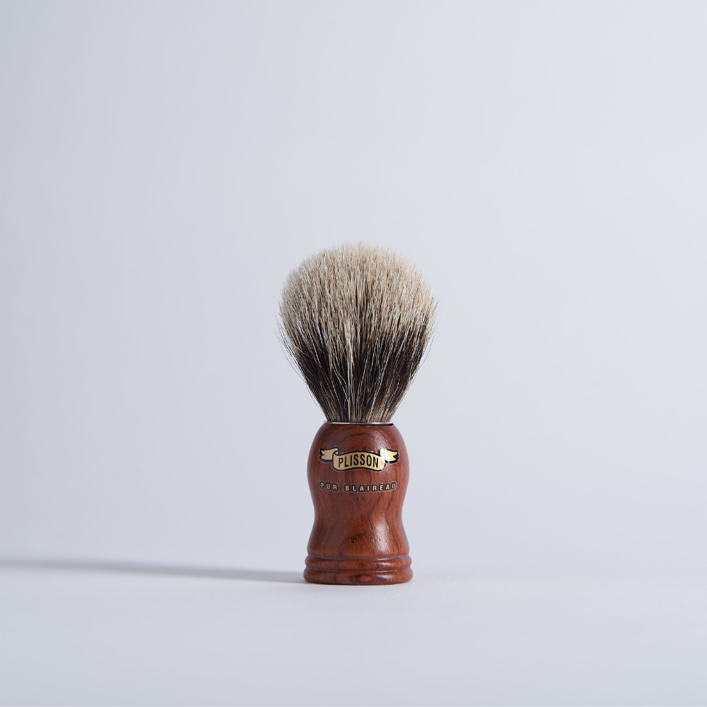 Shaving Brush Pure Grey Bubinga Wood - Plisson 1808