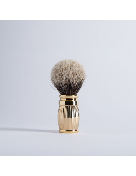 Shaving brush, gold finish brass gadroon decoration - Plisson 1808