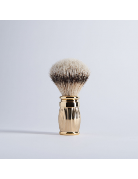 Shaving brush, gold finish brass gadroon decoration - Plisson 1808