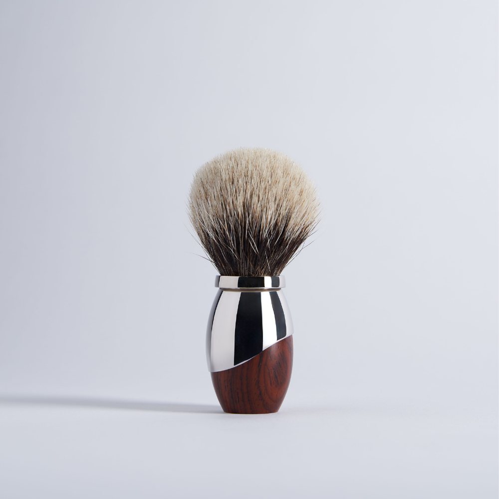 Shaving brush in rosewood and brass - Plisson 1808