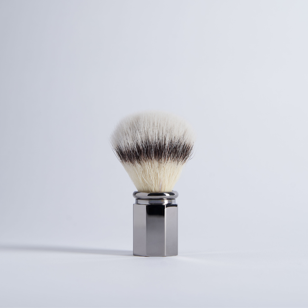 Blaireau Octogonal Fibre 'Blanc Haute Montagne' - Plisson 1808