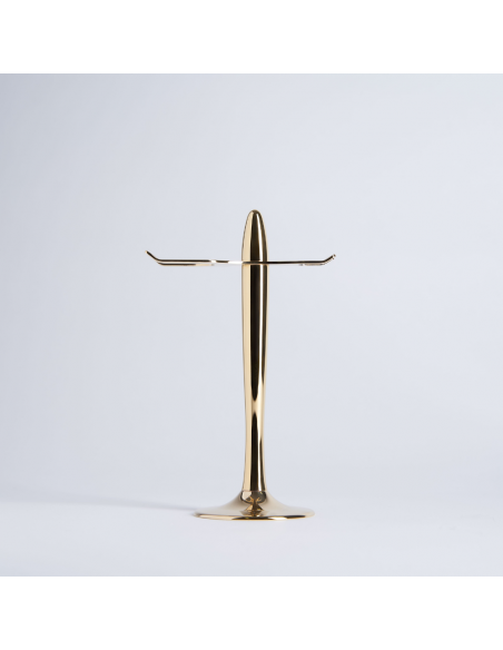 Rasierpinsel- und Rasierklingenhalter mit Goldfinish - Plisson 1808