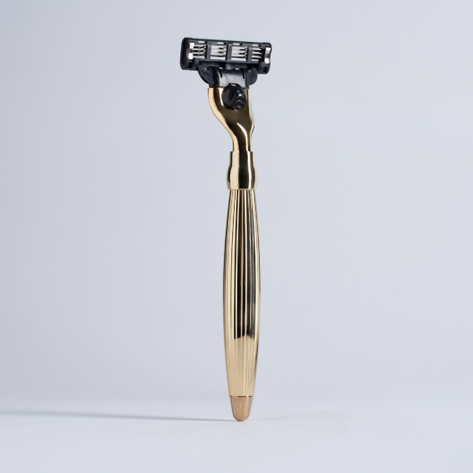 Navaja de afeitar Godron Mach3 Solid Finish Palladium - Plisson 1808