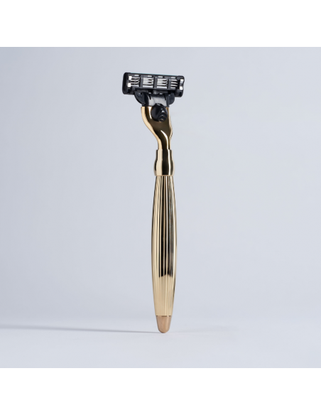 Navaja de afeitar Godron Mach3 Solid Finish Palladium - Plisson 1808