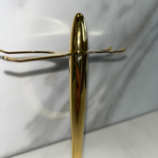 Shaving brush, razor and beard bowl set, gold finish - Plisson 1808