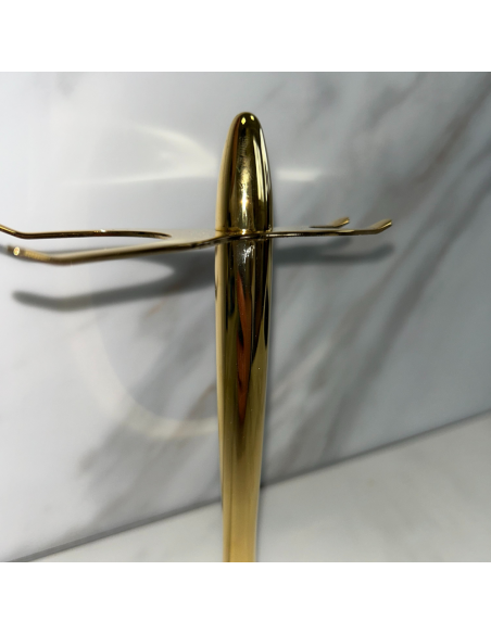 Juego de brocha de afeitar, maquinilla de afeitar y cuenco para la barba, acabado en oro - Plisson 1808