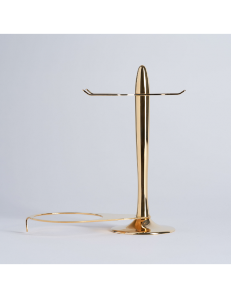 Juego de brocha de afeitar, maquinilla de afeitar y cuenco para la barba, acabado en oro - Plisson 1808