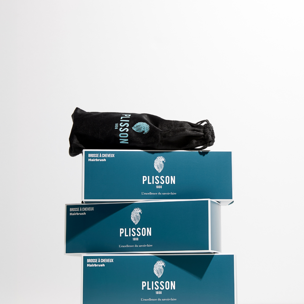 Pure Boar Bristle Pneumatic Hairbrush – Made in France – Plisson 1808