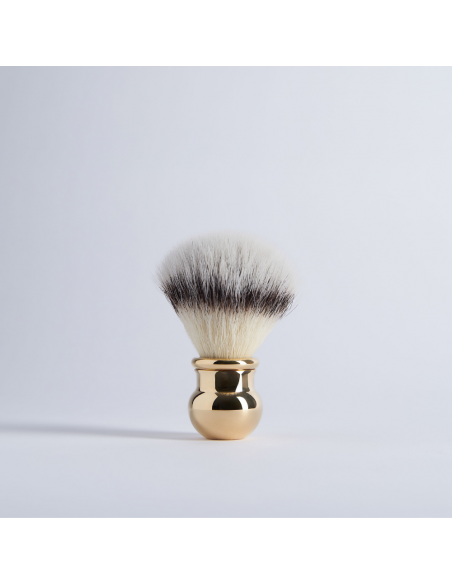 Gold finish ‘High Mountain white’ fibre shaving brush Ball - Plisson 1808