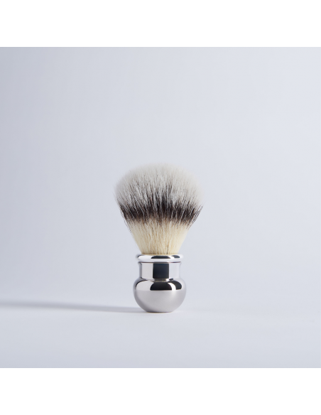 Blaireau Fibre "Blanc Haute Montagne" en finition Palladium - Boule - Plisson 1808