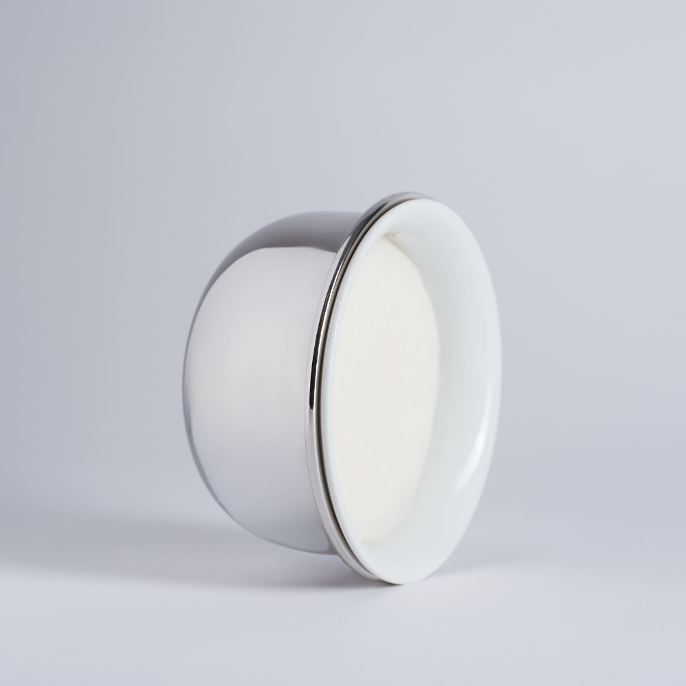 Brass and porcelain shaving bowl - Plisson 1808