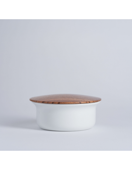 Shaving Bowl and Soap with Zebrano Wood Lid – Made in France
