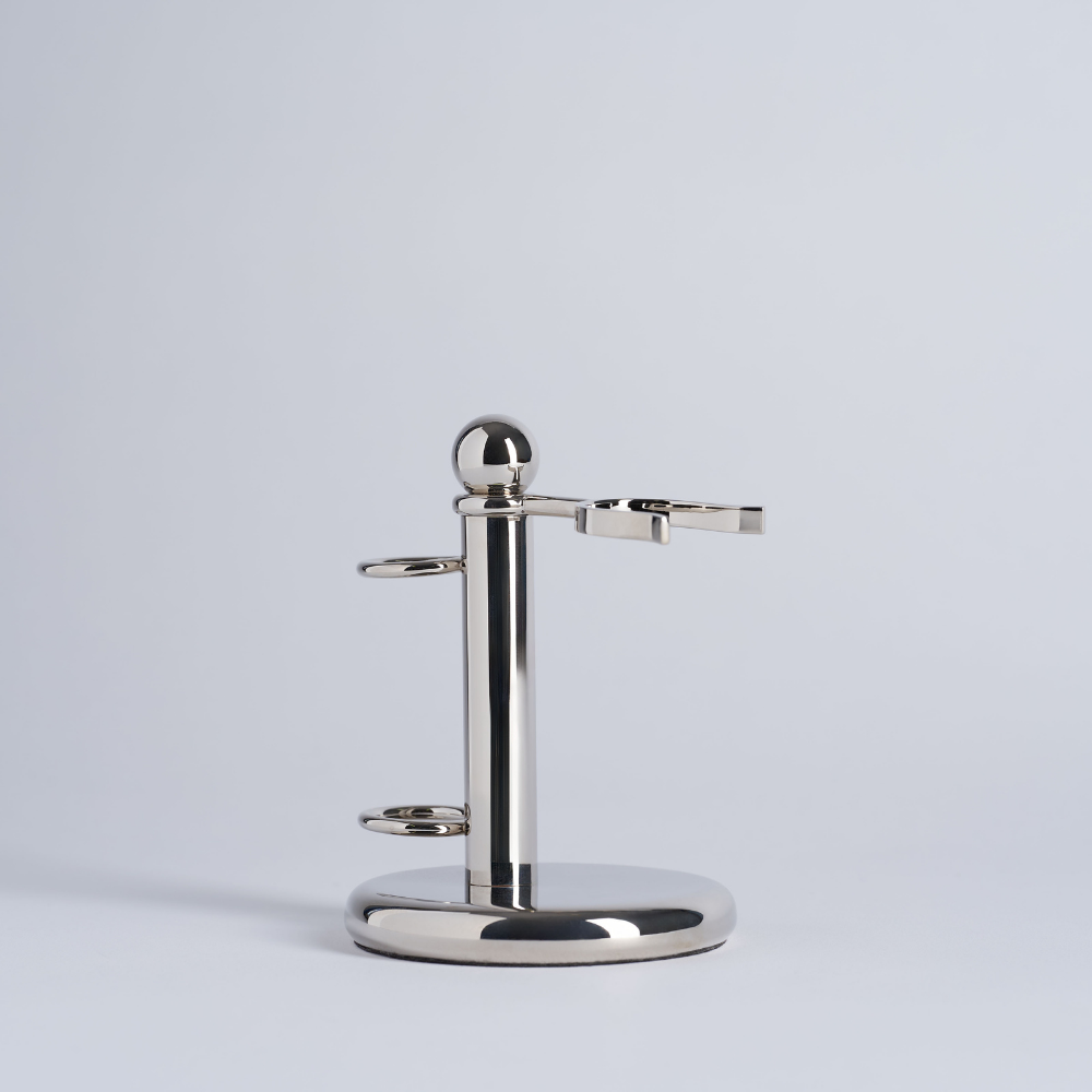 Brocha de afeitar y soporte para maquinilla de afeitar de latón macizo - Plisson 1808