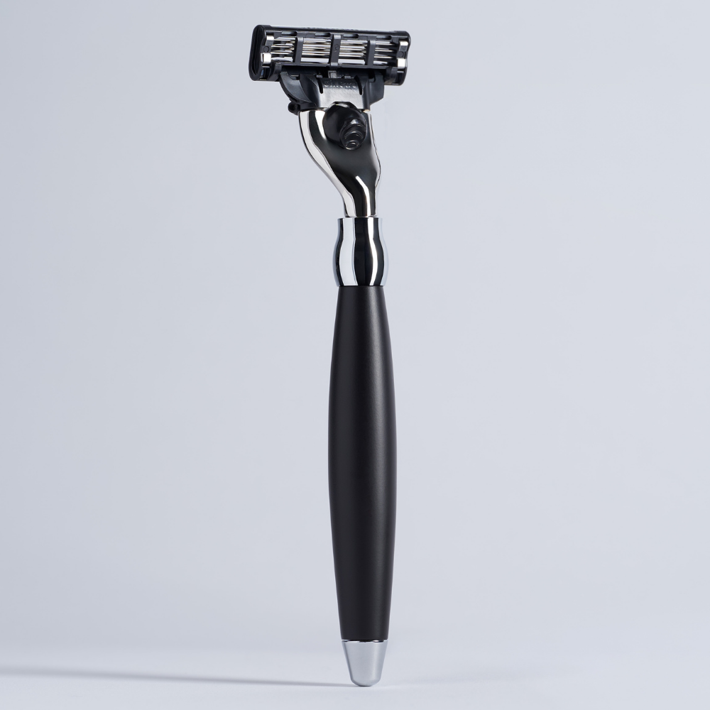 Black Lacquer Mach3 Manual Razor - Plisson 1808