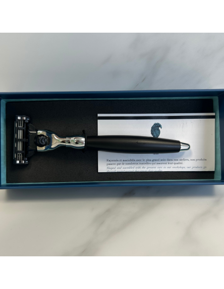Black Lacquer Mach3 Manual Razor - Plisson 1808