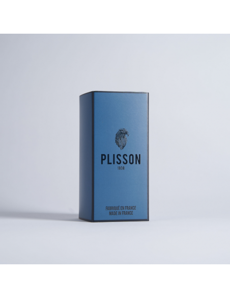 Shaving Brush Octagonal European White - Palladium finish with tile pattern