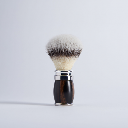Ebony and chrome finish shaving brush - “High Mountain White” fibre - Joris - Plisson 1808