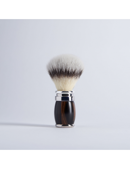 Ebony and chrome finish shaving brush - “High Mountain White” fibre - Joris - Plisson 1808