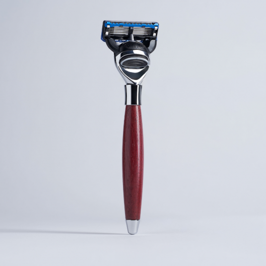 Fusion Plisson shaver with amaranth wood and chrome finish