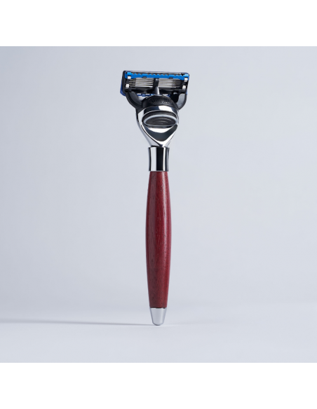 Rasoir Fusion Plisson en bois d'amarante et chromé