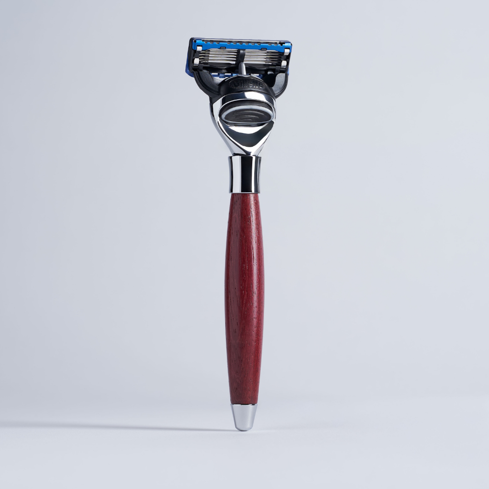 Rasoir Fusion Plisson en bois d'amarante et chromé