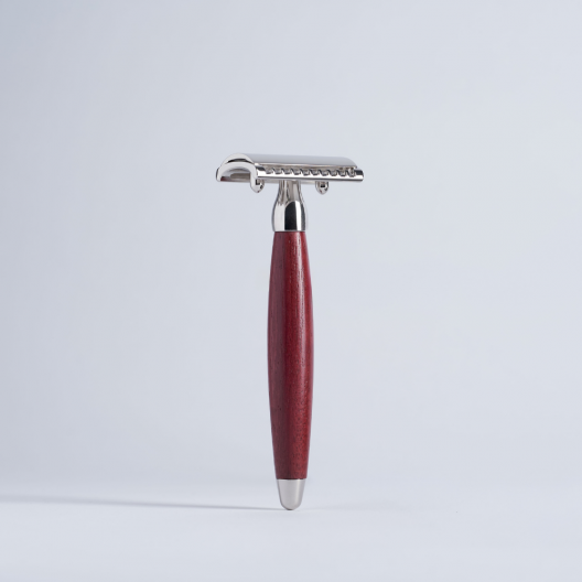 Joris safety razor amaranth wood and chrome finish