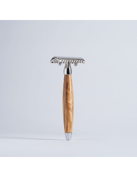 Rasoir Joris Tradition Classique Bois d'Olivier et Chrome