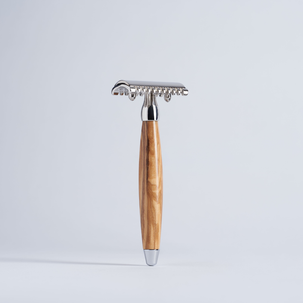 Rasoir Joris Tradition Classique Bois d'Olivier et Chrome